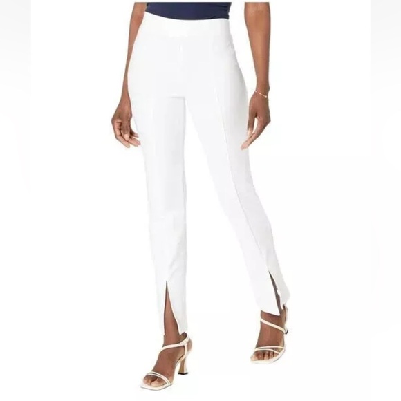 Michael Kors White Slit Hem Pull On Leggings Pants Medium Modern Clean Beauty - Picture 1 of 9